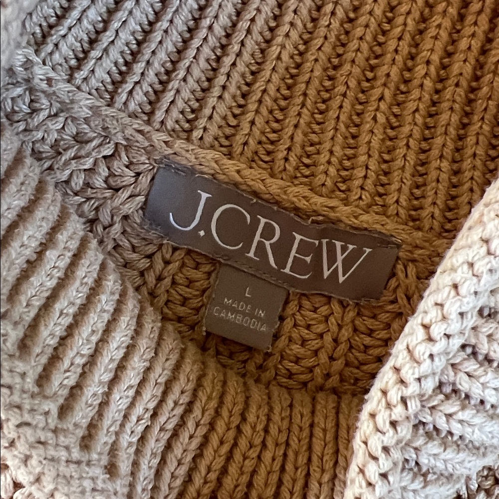 J.Crew Camel Ribbed Cable Knit Sweater - Picture 2 of 2